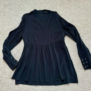 All Saints black crewneck tunic top